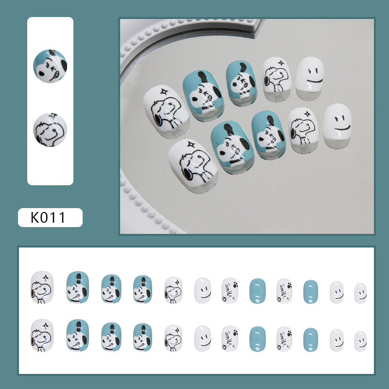 Childlike and Cute Children's Fake Nails Wearing Nail Clips 24 Pieces_voghion.com