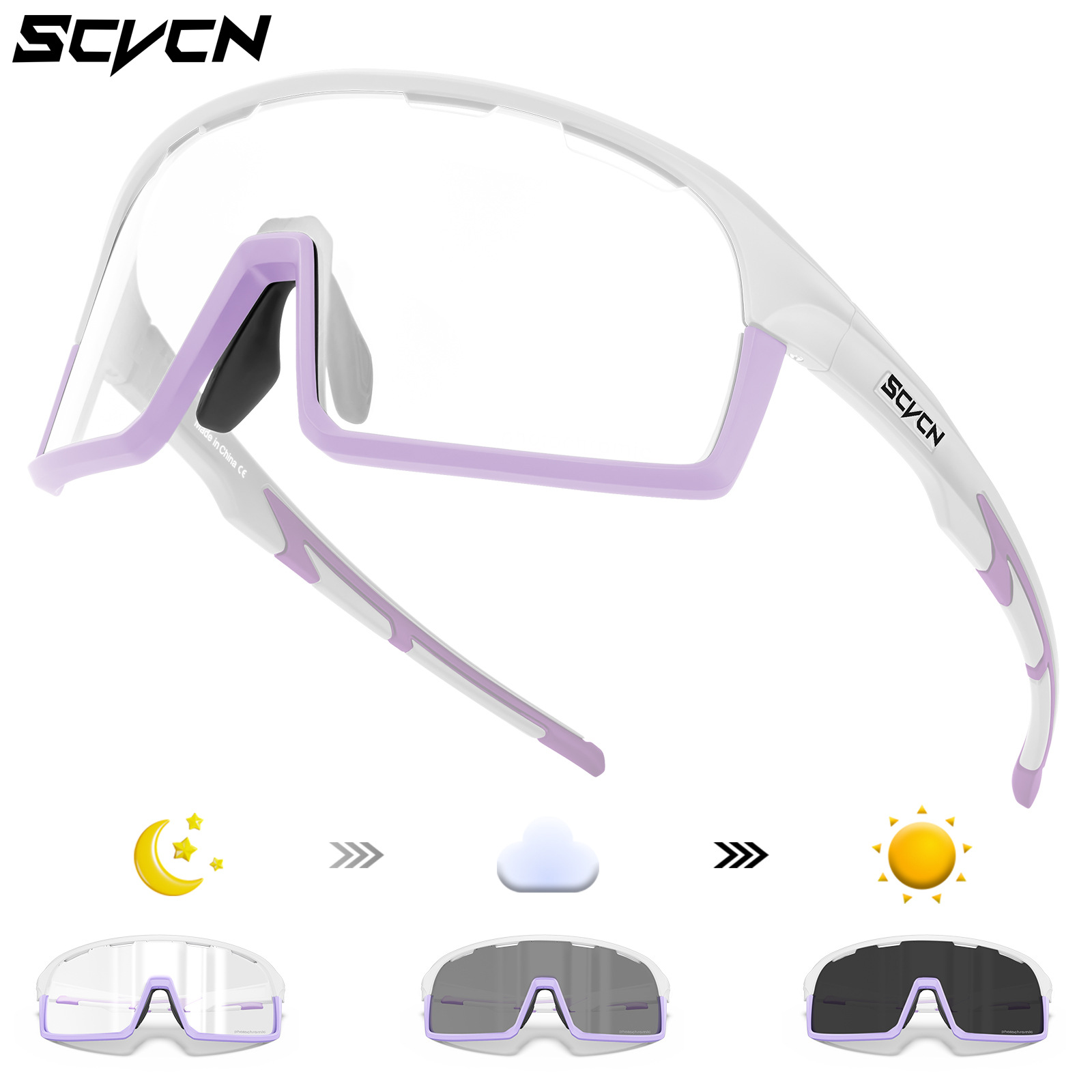 Gafas Fotocromáticas de Ciclismo TR90 Anti-viento para Bicicleta de Montaña