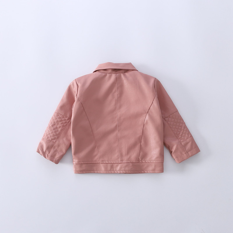 Fashion Solid Color Pu Girls Outerwear display picture 2