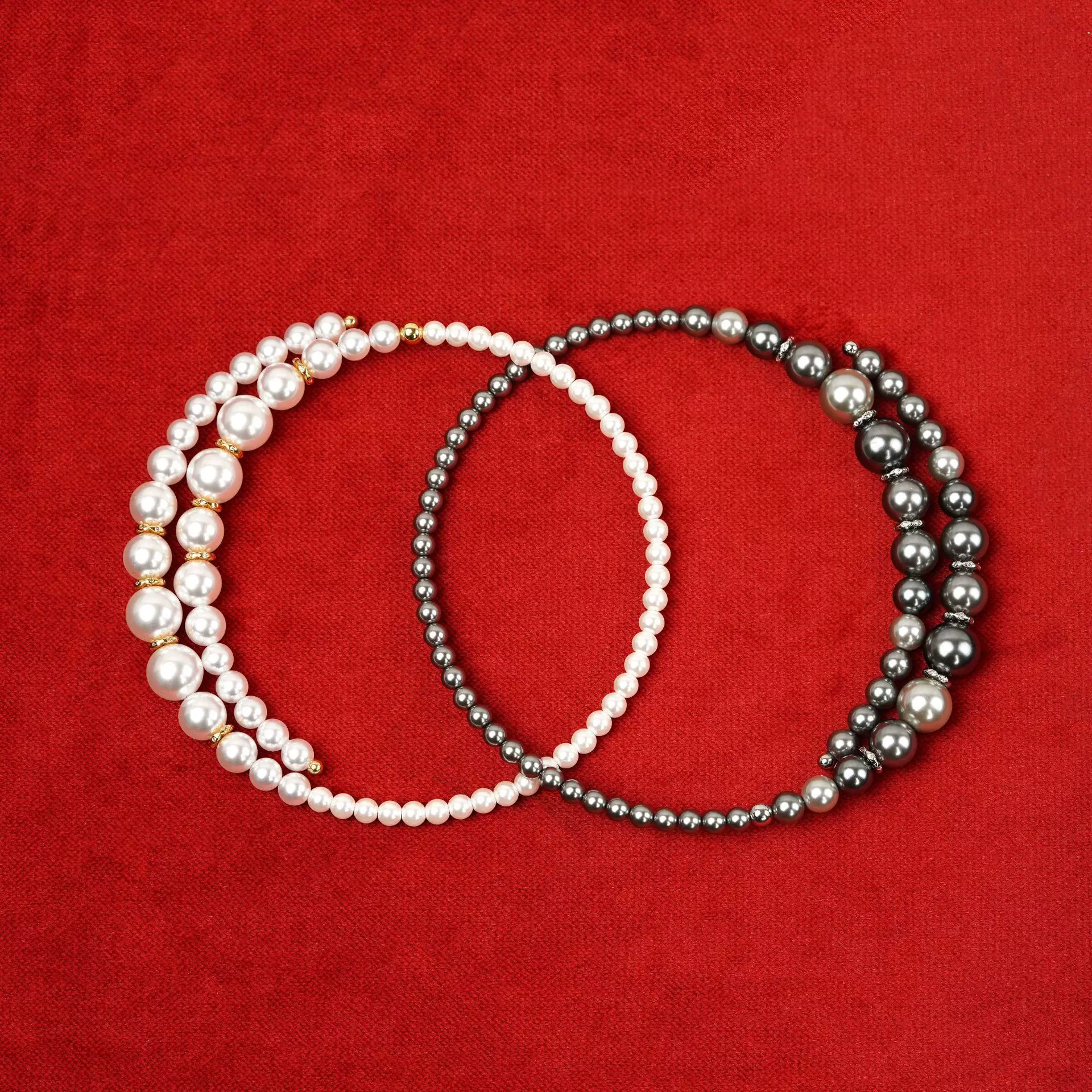 青岛中古不规则交叉珍珠项圈百搭高级时尚锁骨链法式复古轻奢项饰