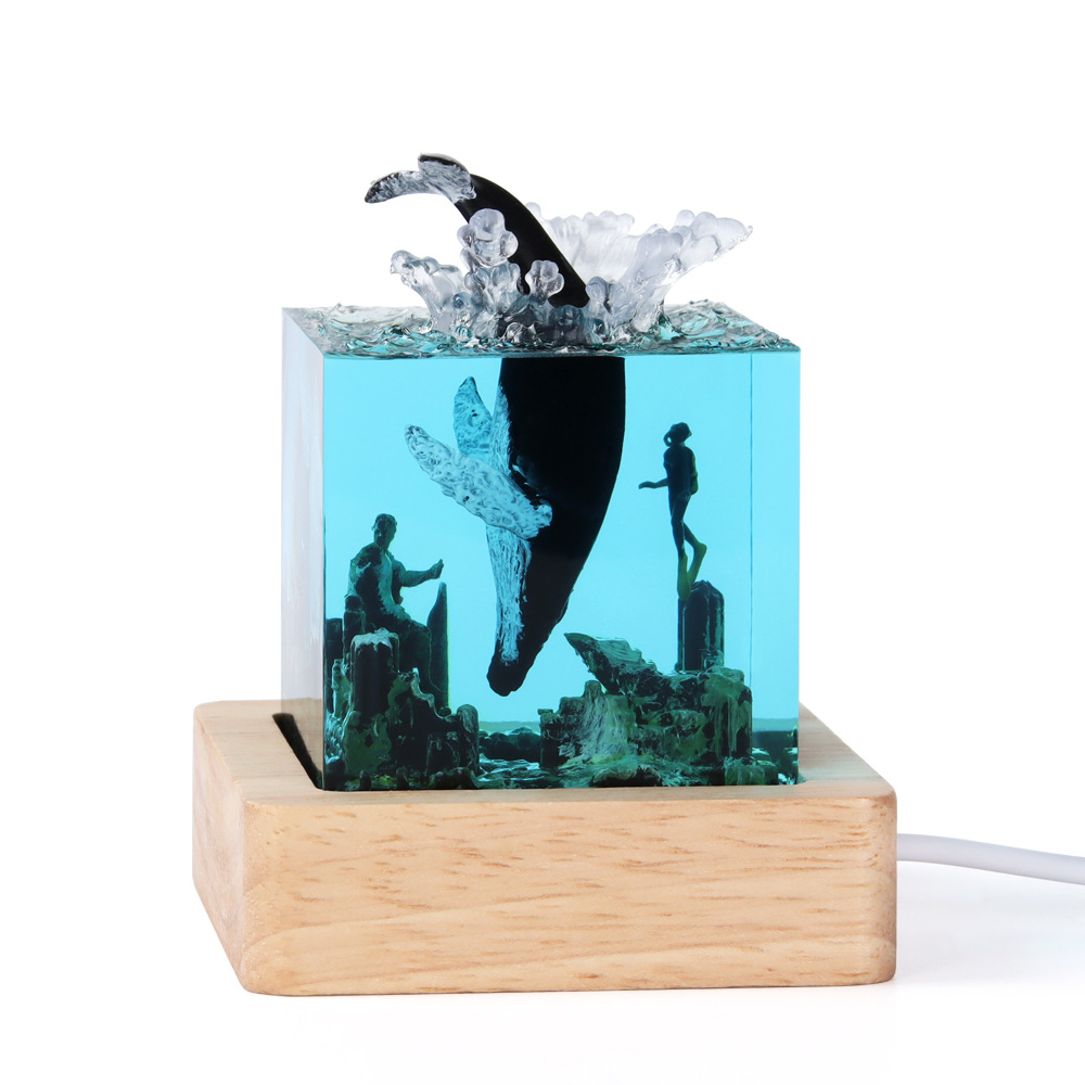 Handmade Marine whale resin ornaments humpback whale epoxy modern home creative birthday gift crafts