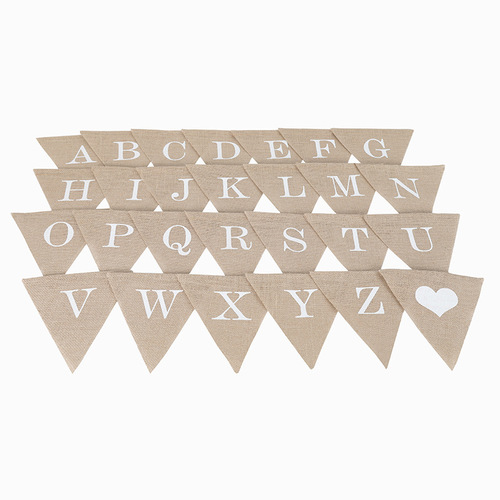 Linen Triangular Banner DIY Party Decor Linen Banner Letters A-Z 26 Letters Manufacturer's Own Store