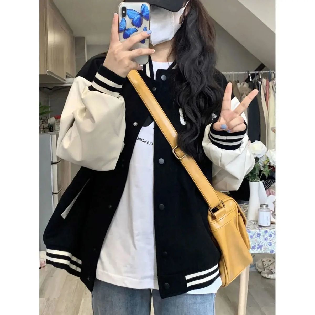 新款棒球服春秋宽松情侣装女韩版潮流百搭温柔小个子洋气外套