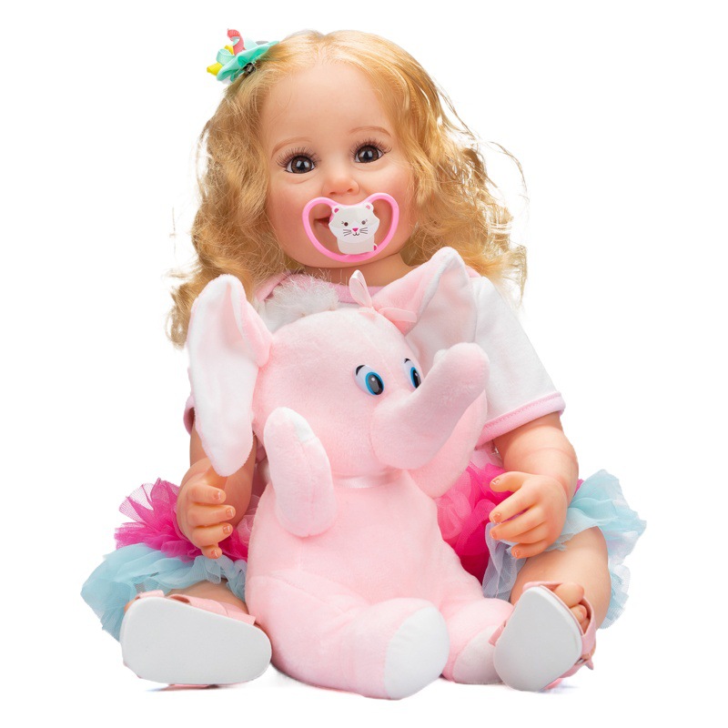 Cammi lindo bebé puede ingresar al agua suministro de comercio electrónico transfronterizo 55cm pegamento completo simulación bebé renacido muñeca