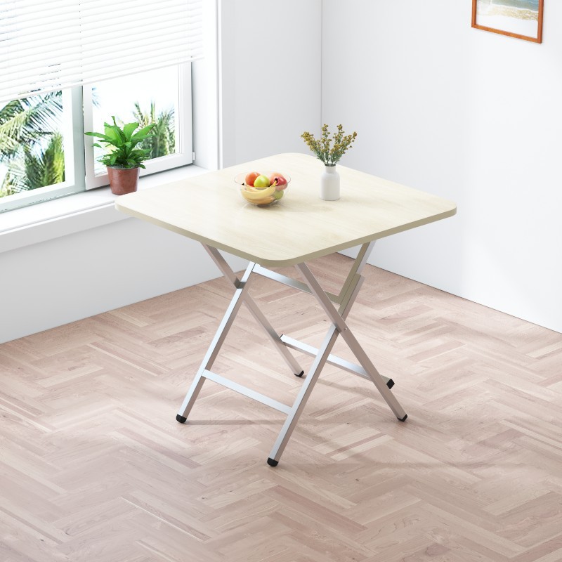 Mesa plegable, mesa de comedor casera, mesa de comedor portátil simple, mesa cuadrada de alquiler, mesa cuadrada simple de comedor