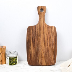Acacia Wood Cutting Board with Handle Hotel Wooden Steak Pizza Decorative Tray Wooden Bread Snack Tray