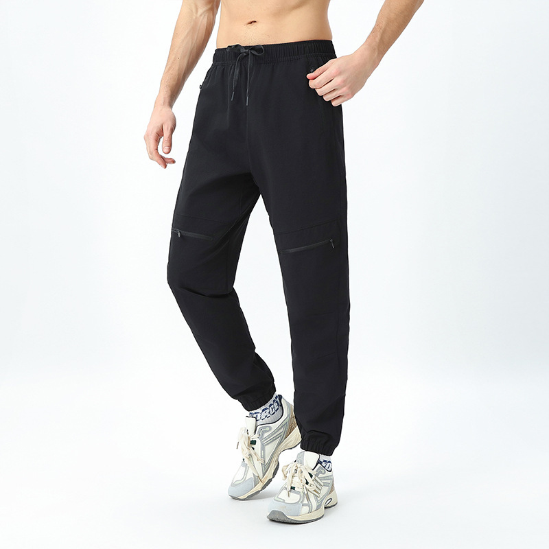 Running Sports Pants for Men, Fitness Football Training Pants, Spring, Summer, and Autumn Knit Straight-Leg Sweatpants, Breathable, Quick-Dry Jogging Pants