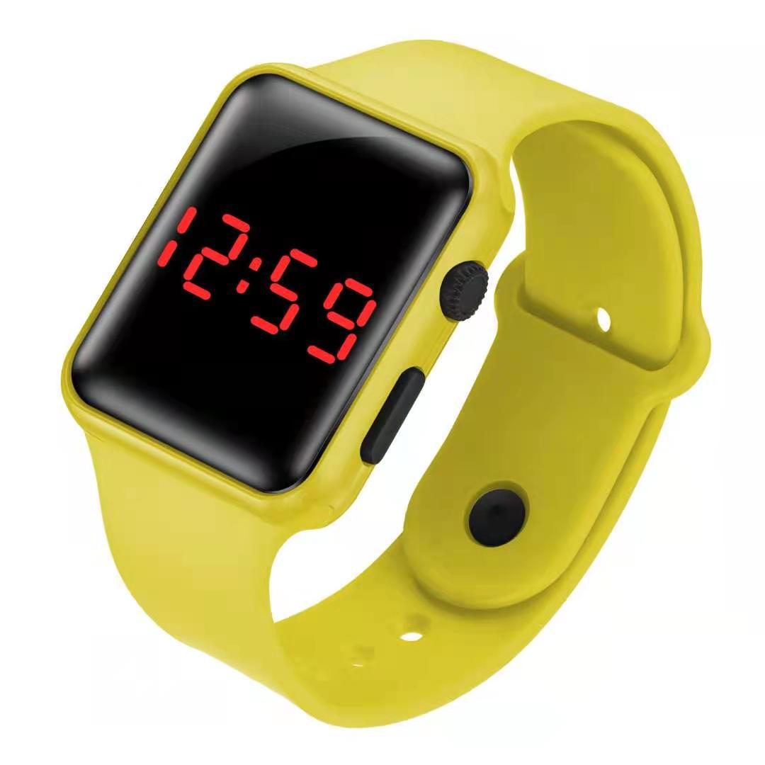 fashionable square electronic digital watch for men and women