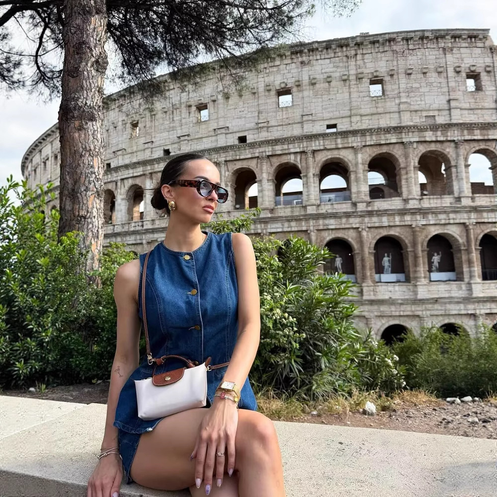 Cross-Border European and American Women's Clothing 2025 Summer New Style Elegant Work Clothing Slimming Look Washed Denim Vest Vest Top