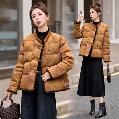 New Chinese Style Short down Jacket for Women 2025 Winter New Fashion Versatile Chinese Style Mink Fur Short down Jacket