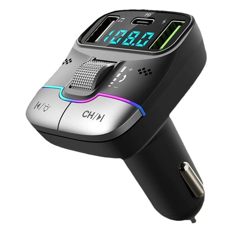 Автомобильный Bluetooth MP3-плеер с окружающим освещением U-диск, музыка без потерь, обнаружение напряжения автомобиля, автомобильный PD, быстрая зарядка