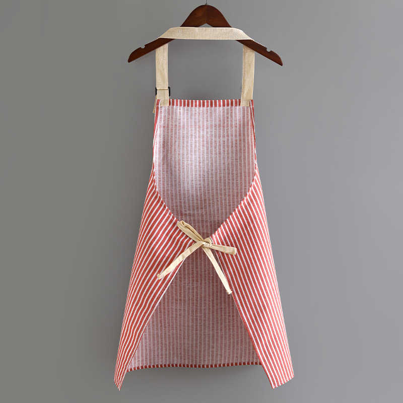 新しいエプロンの女性の台所の家庭用夏の綿布の薄いタイプの日本式の綿の麻の料理は腰の作業服のロゴを囲んで印刷します。|undefined