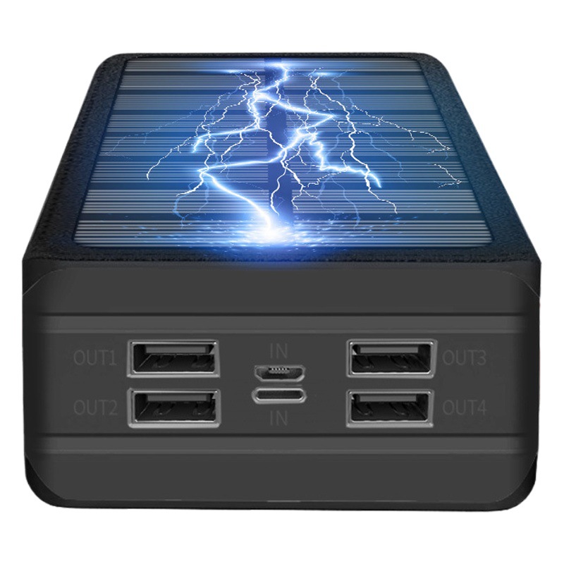 Modelo privado 50000 mA solar banco de energía inalámbrica de gran capacidad al aire libre fábrica de energía móvil con luz de camping