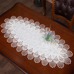 T9J5 European Style Tablecloth Table Mat Lace Tablecloth Table Banner American Coffee Table Cover TV Stand Cabinet Decor Small