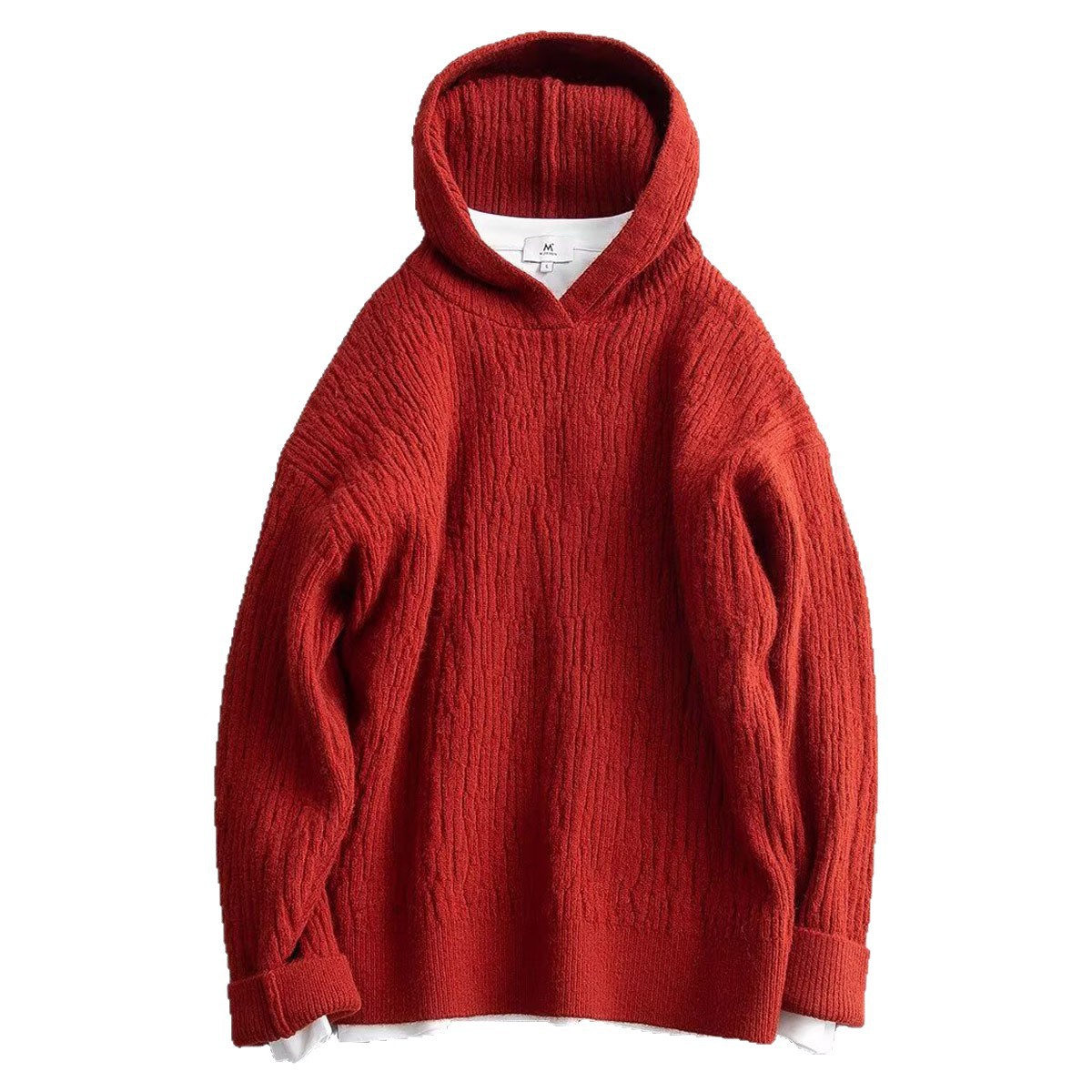 Explosiones transfronterizas de tamaño europeo suéter de punto con capuzas suéter de textura a rayas de hombre viejo viento de otoño y invierno fábrica al por mayor