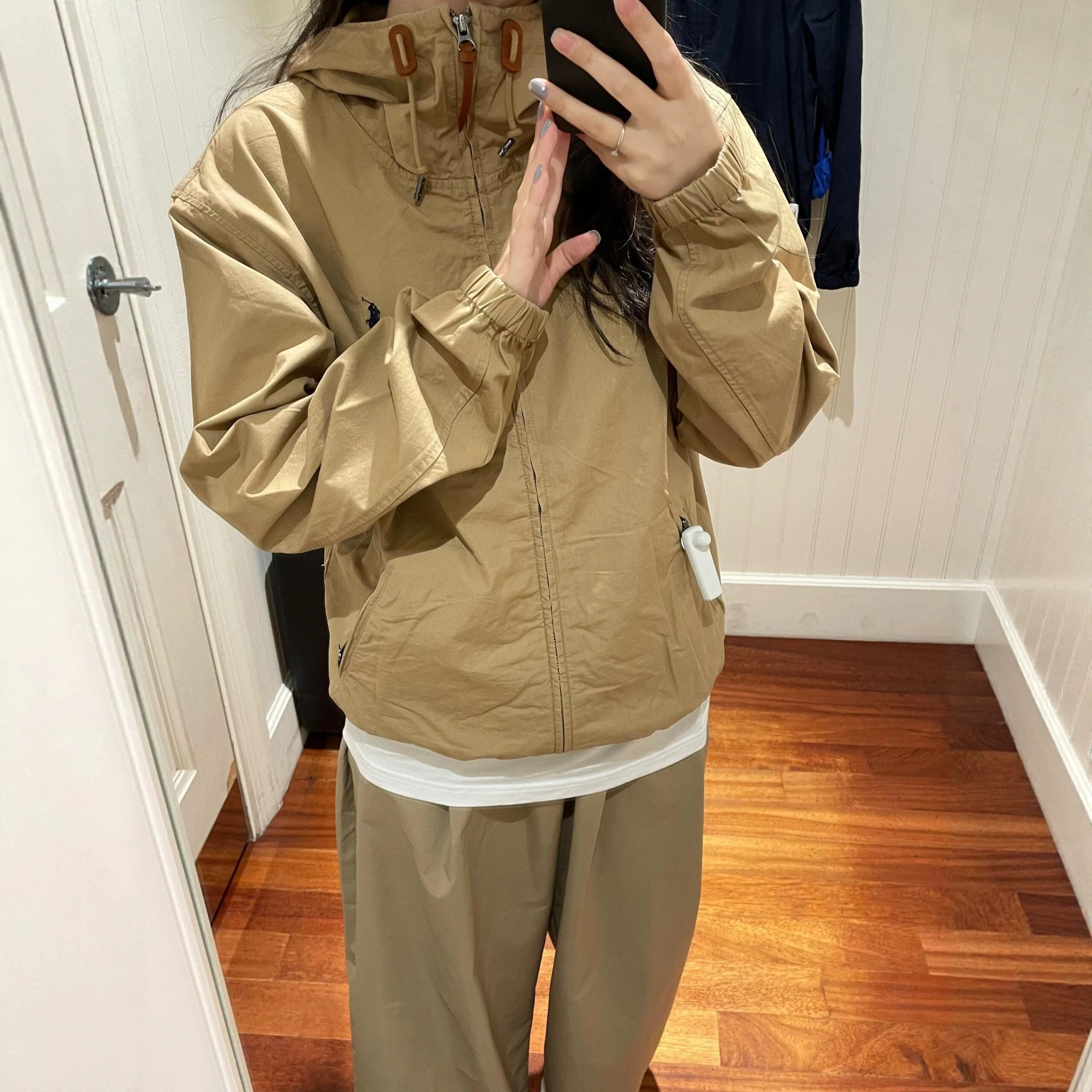 [Original Label with Qr Code] Rl Ralph Lauren Jacket Hooded Coat Windbreaker Spring and Autumn Thin Style for Women