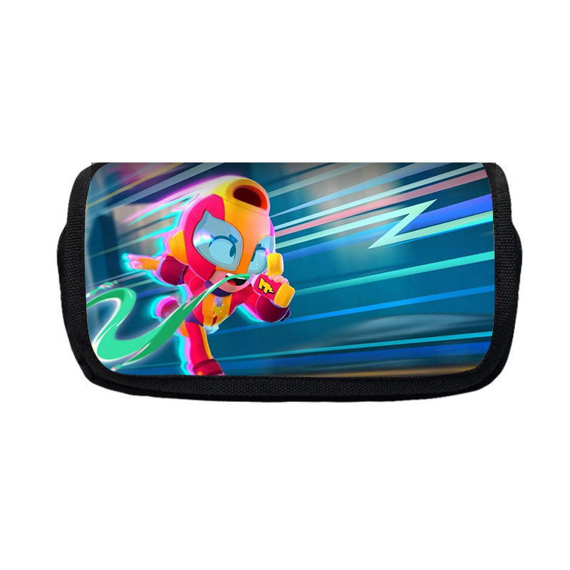 Nuevo salvaje bolsas de lápiz de estudiantes de gran capacidad caja de papelería personaje creativo de niños caja de lápiz doble lote transfronterizo