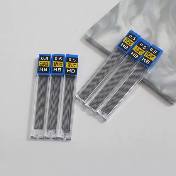 Small square tube pencil case HB labeling can be fixed lead high quality 0.5 mm0.7mm0.9mm