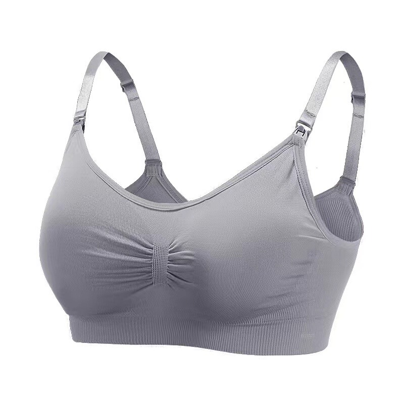 マタニティノンワイヤーフロントオープンボタン大きいサイズ授乳ブラジャー授乳調整可能なプッシュアップシームレスブラジャー下着卸売|undefined