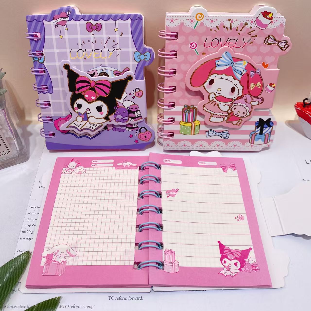 Cuaderno de Espiral A7 con Cierre Mágico y Páginas de Colores para Estudiantes