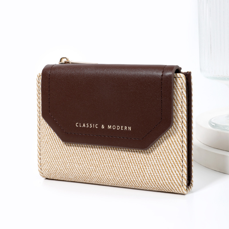 New denim short wallet for women, simple buckle PU coin purse, cross-border purse New denim short wallet for women, simple buckle PU coin purse, cross-border purse
