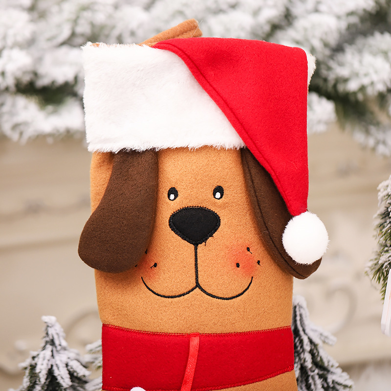 Decoración navideña con calcetines de regalo de hueso de perro navideño calcetines creativos nuevos para mascotas bolsa de regalo calcetines navideños