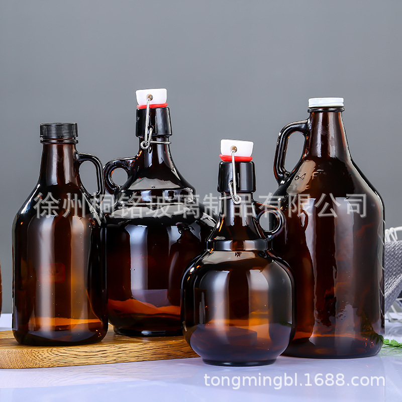 棕色玻璃美国加州酒瓶密封葡萄酒瓶加厚抗压啤酒瓶红酒瓶玻璃瓶