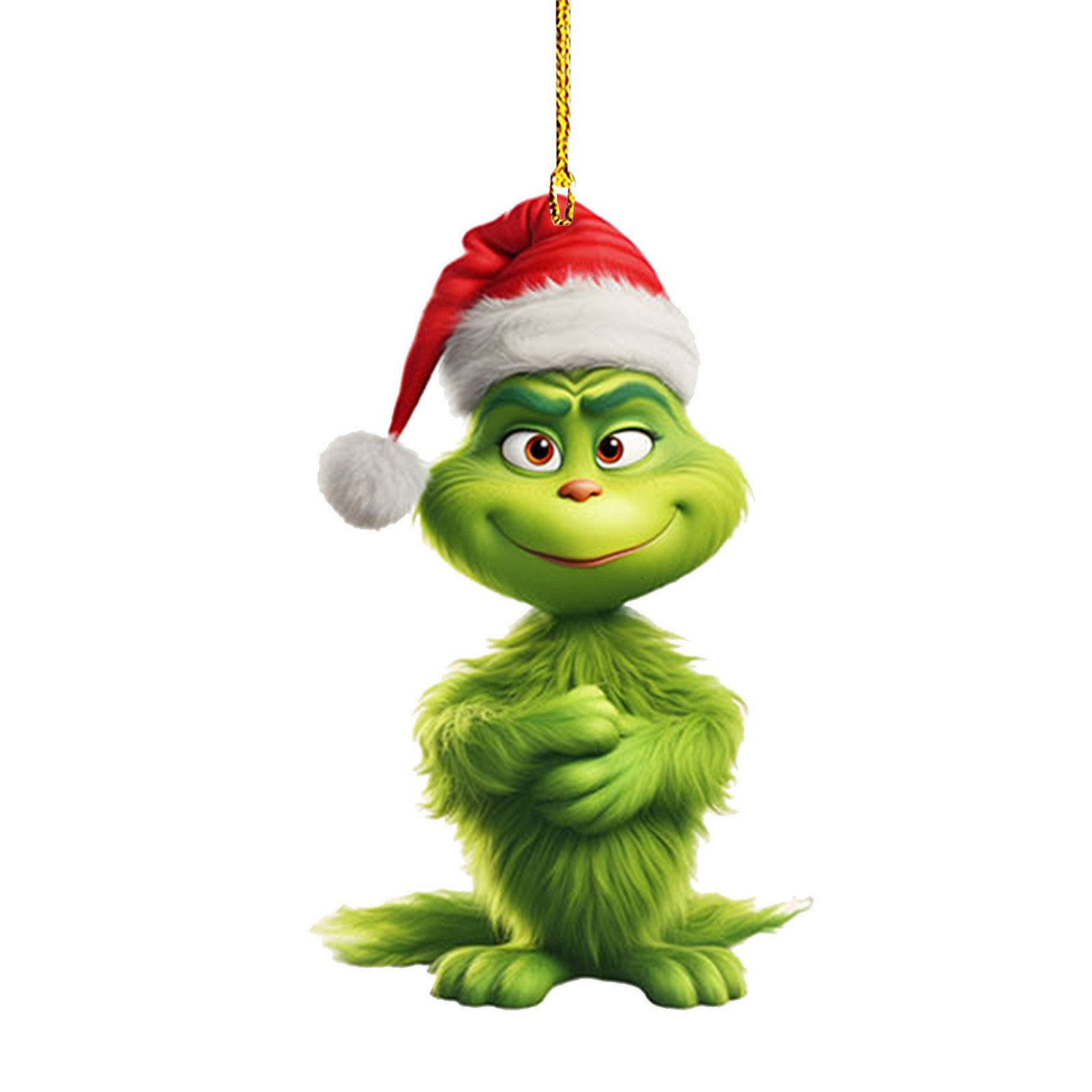 Nuevo producto transfronterizo: Colgante de coche de dibujos animados de hombreito verde para niños, decoración para árbol de Navidad y hogar.