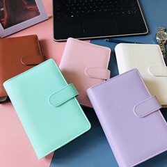 クロスボーダー A5 ソフトレザールーズリーフノートブッククリエイティブ文具 A6 マカロンノートブック pu 模造革ノートブック小さな新鮮なノートブック