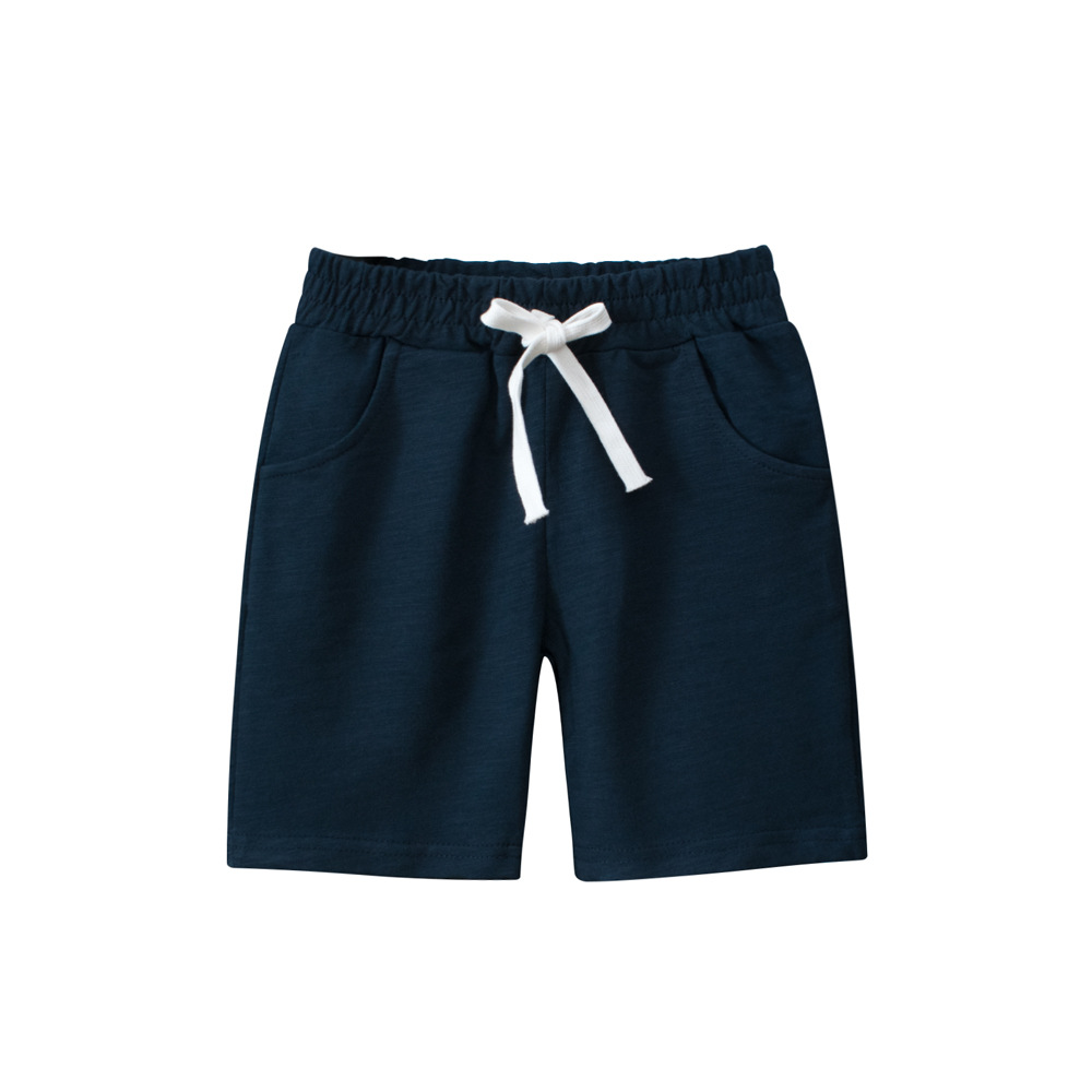 27kids ropa para niños coreanos 2025 verano nuevo estilo para hombres y bebés pantalones cortos para niños de cinco puntos de color sólido