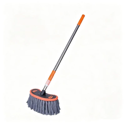 Car wash brush, car supplies, long-handled telescopic cotton thread soft bristle car wash tool, car wash mop, car wiping mop, wax mop (Car cleaning tools) - cotton-mop-head-handle-adjustable-from-65-113cm