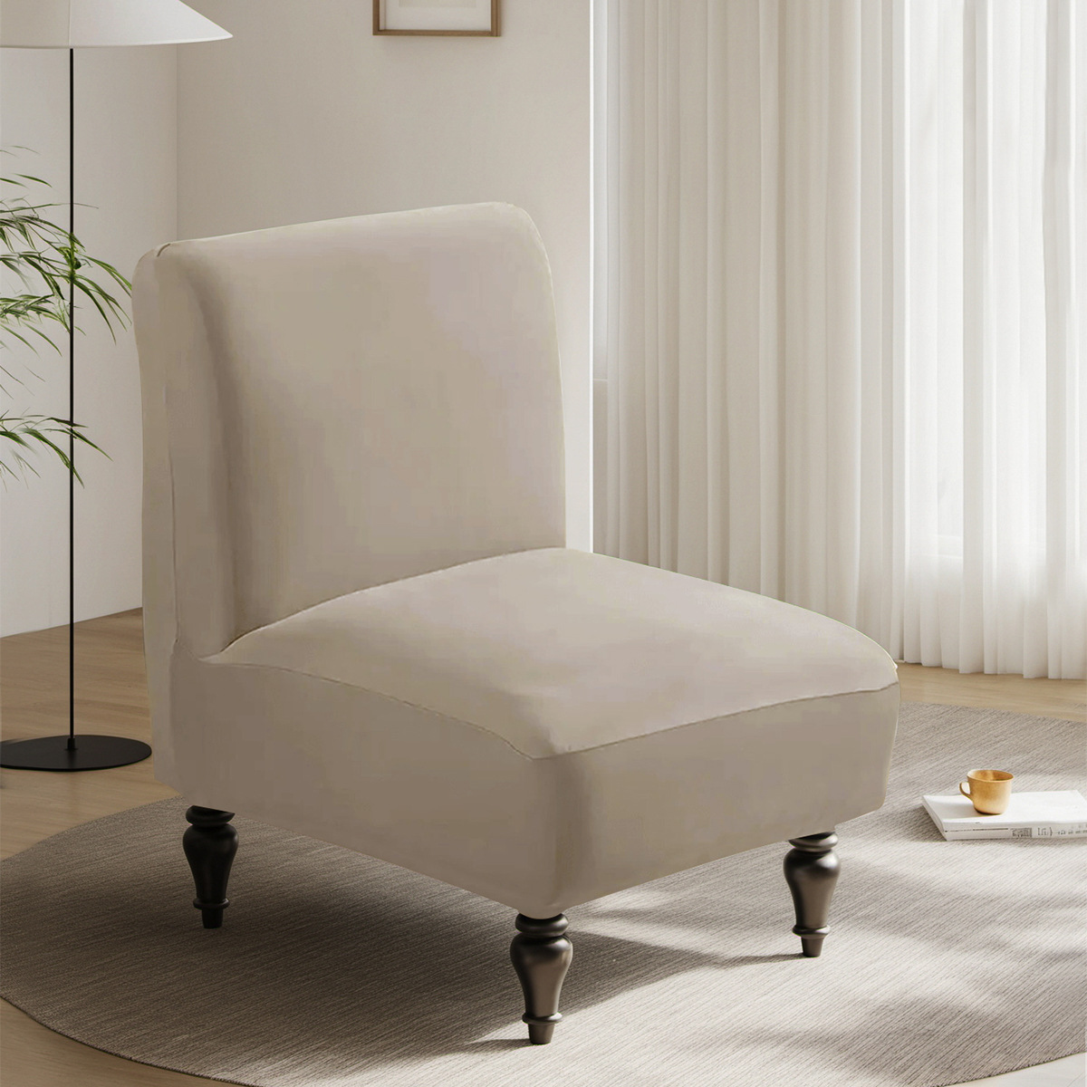 Nuevo transfronterizo 75D seda de leche impermeable taburete grueso cubierta elástica cubierta de silla de hotel de color sólido universal cubierta de sofá único