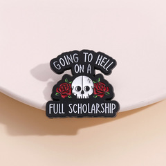 歐美跨境新款萬聖節系列胸針 創意玫瑰骷髏造型金屬徽章 配飾別針