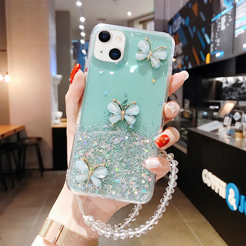 Suitable for Samsung S26U Mobile Phone Case Glitter Powder Glue Butterfly A25P Protective Cover S24 Fashion A56A57A34 New Model