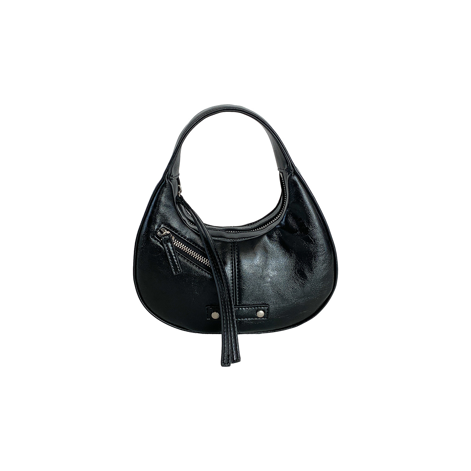 Spring/Summer New Crescent Bag PU Leather Niche Design Korean Style Handbag Trendy Versatile Commuter Mini Tote Bag for Women - Thumbnail 5