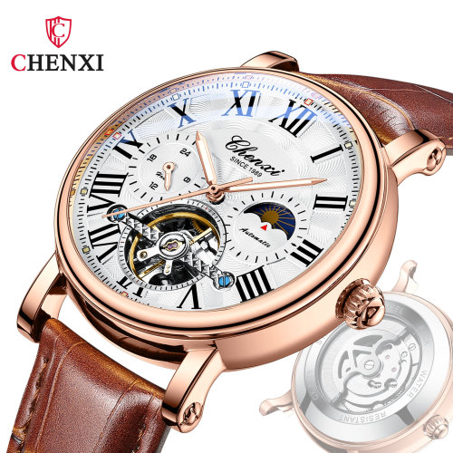 Chenxi wholesale business men's high-end fully automatic hollow flywheel luminous waterproof foreign trade cross-border mechanical watch for men