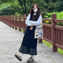 2025新款韩系学院风穿搭一整套连衣裙子女早春高级感半身长裙套装