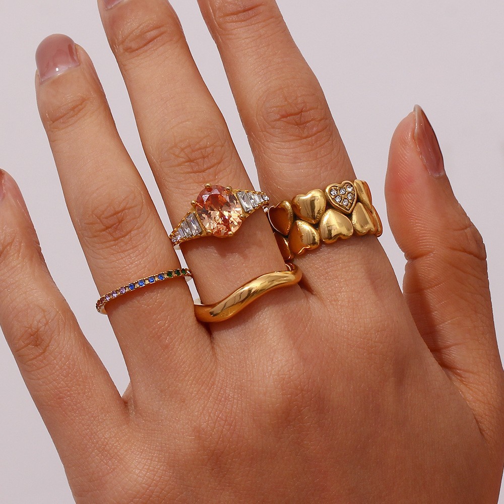10g Weight Rings Classification 6, 7, 8 Ring Size 1 Piece Quantity Daily Occasion 304 Stainless Steel Material Geometric, Oval Pattern Women's Gender Elegant Style Wholesale Jewelry Elegant Geometric Oval 304 Stainless Steel Rings 12