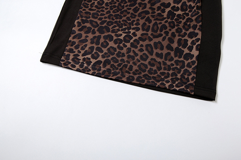 Cross-Border European And American Style 2024 Summer New Women's Leopard Print Sexy Personality Hot Girl Square Neck_ecoleips.com