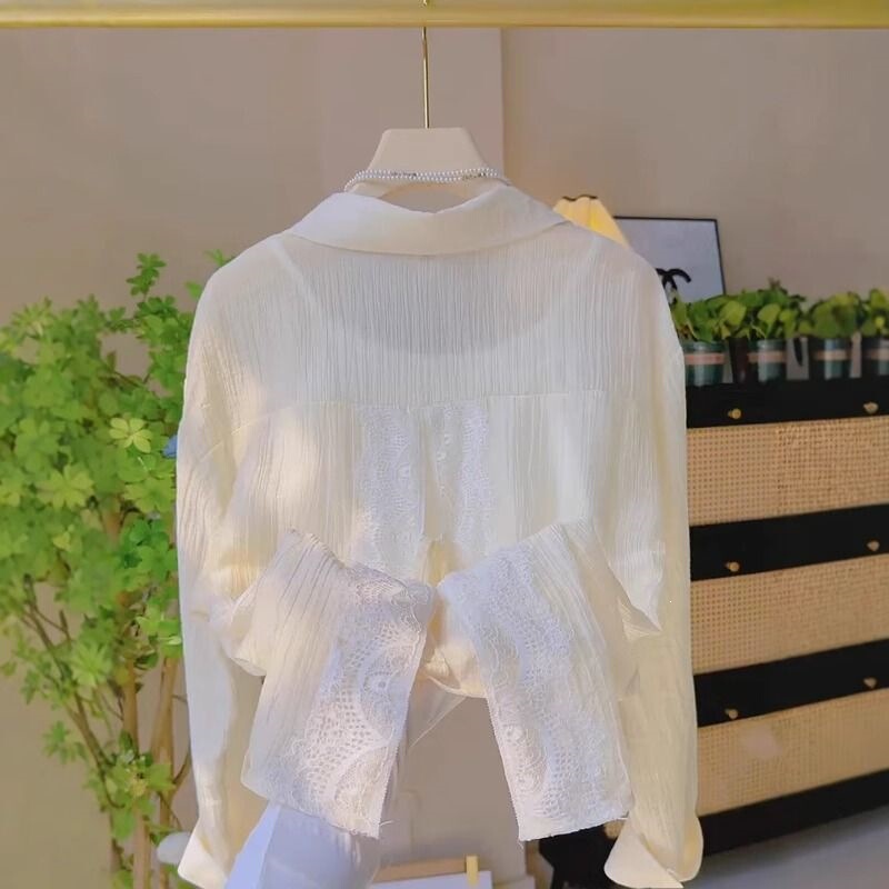 Backless Cardigan, Breathable Long-Sleeved Sun Protection Shirt, Lightweight Blue Shirt, Lace Season Lace-Up Slit Thin Coat for Women, Summer
