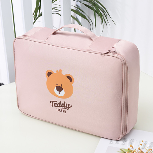 Teddy bear multi-functional large-capacity home emergency document storage bag multi-layer document storage bag