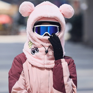Зимняя уличная удерживающая тепло ветрозащитная маска для велоспорта, шарф, милый мотоцикл, шлем, панда