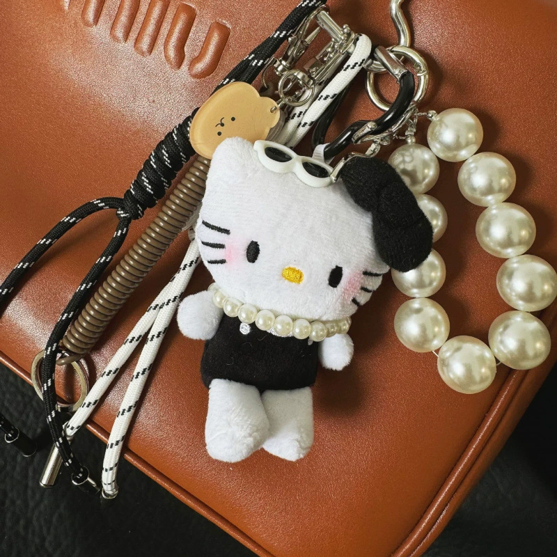 Handmade Baseball Keychain, woven strap handle, assorted cute pendants, 0.1 kg