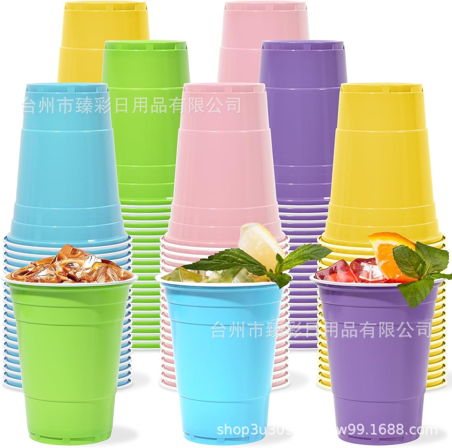 Vaso Desechable Bicolor para Fiestas de 16 oz en Poliestireno image 5