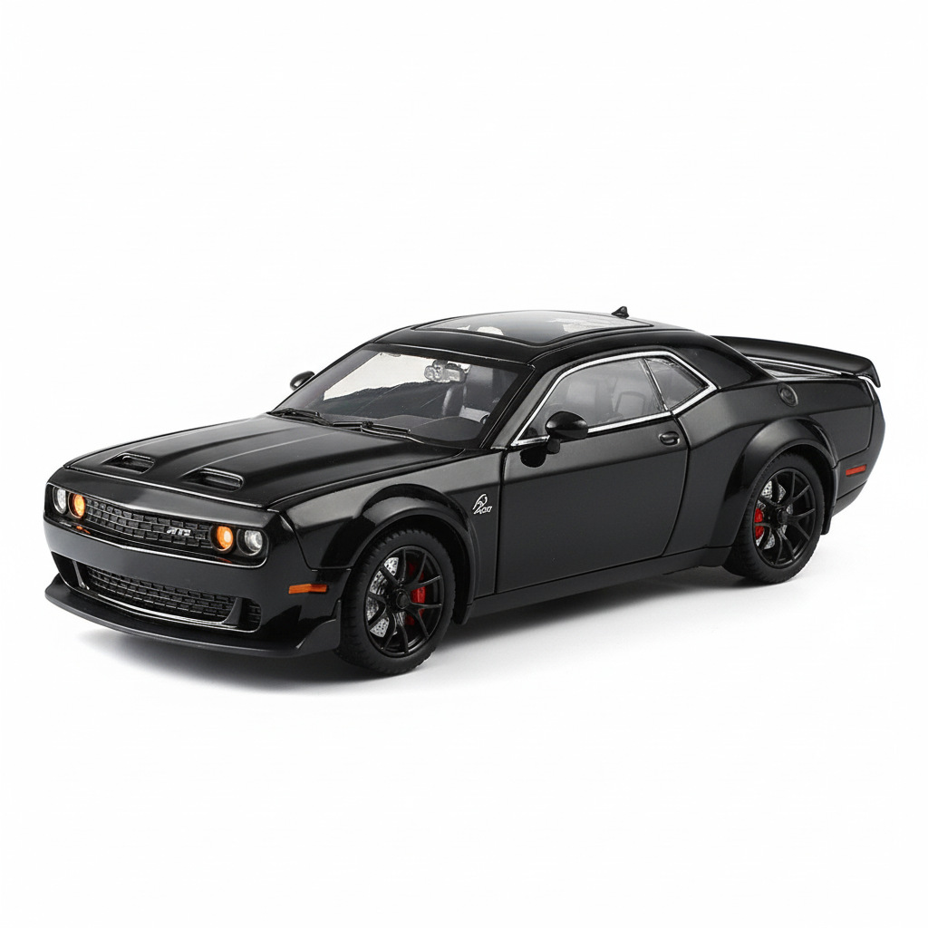 1: 24 Inferno gato aleación modelo de coche deportivo Echo sonido y luz estilo americano coche muscular coleccionista exposición modelo de garaje