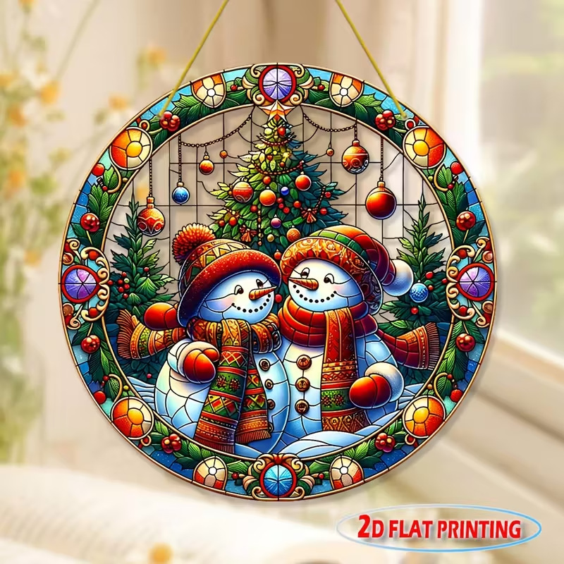Fabricante de decoración de estilo de Navidad directa, Santa Claus, hombre de pan de jengibre y su casa de pan de jengibre decoración acrílica