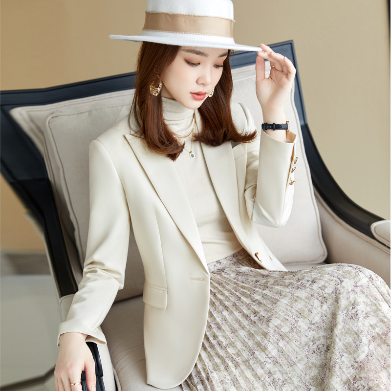 Simple Elegant Suit Jacket Women's New Fashion High-end Sense Socialite Chanel Style Casual Long-sleeved Small Suit Top