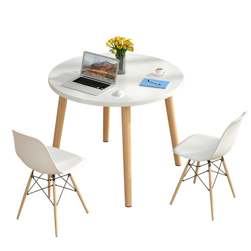 Simple small round table, simple rental, small apartment, round table, home balcony, dining, reception, negotiation table and chair combination
