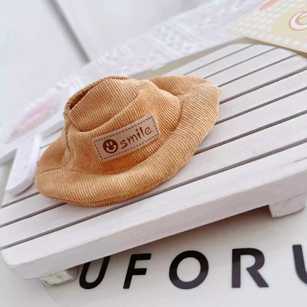 Corduroy open hat turmeric