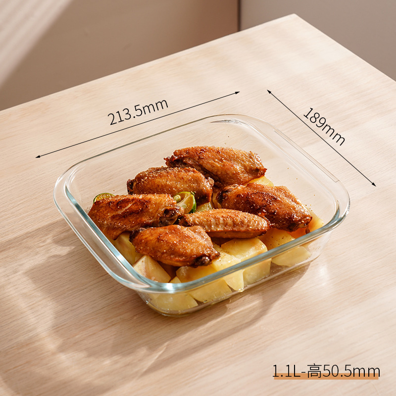 Placa de horno de vidrio horno microondas doméstico resistente a alta temperatura placa de pescado al vapor placa de frutas placa de bocadillos placa de alto rendimiento